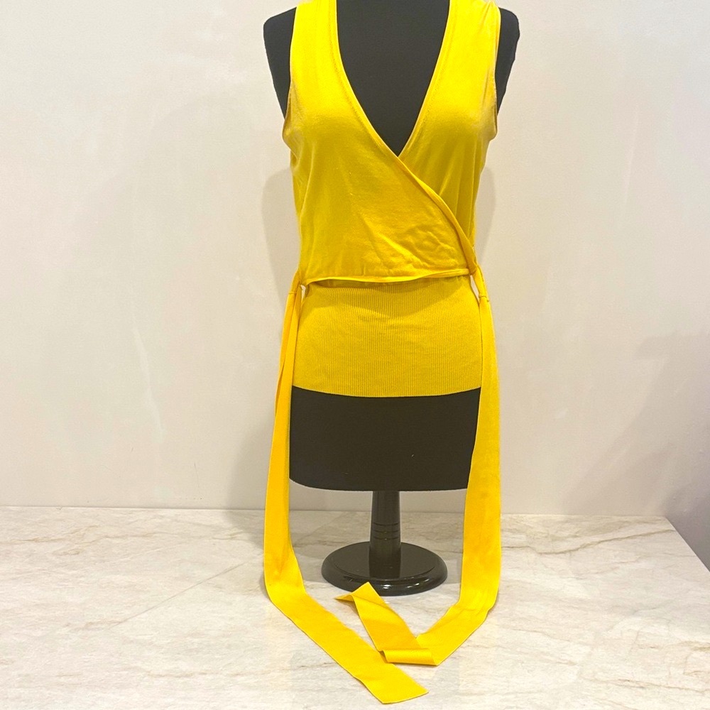 Express Design Studio NWOT Y2K Yellow Silk Blend Wrap  Limited Edition Size M - Picture 5 of 8